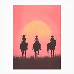 Cowboys At Sunset Canvas Print