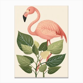 Chilean Flamingo Philodendrons Minimalist Illustration 3 Canvas Print
