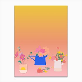 Gradient Flowers conversation Canvas Print