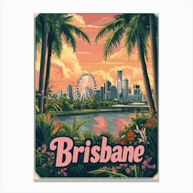 Aihrgdesign A Classic 1960s Travel Poster For Brisbane Showca D05ef333 Bb23 42a5 8e95 5d8c41bac378 2 Canvas Print