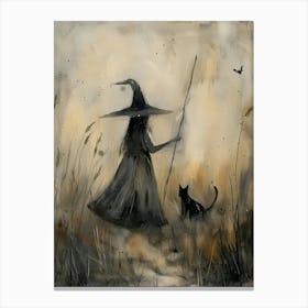 Witch And Cat 2 Canvas Print