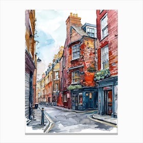 Southwark London Borough   Street Watercolour 2 Canvas Print
