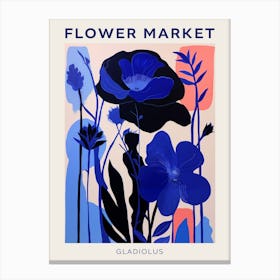 Blue Flower Market Poster Gladiolus 1 Canvas Print