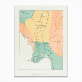 Map Of The Ond Burman Kingdom And Its Neighbor From The Thirty Seven Nats A Phase Of Spirit Worship Prevailing In Burma (1906) Canvas Print