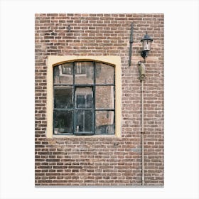 Old Window & Lamp on a Brick Wall // The Netherlands // Travel Photography Canvas Print