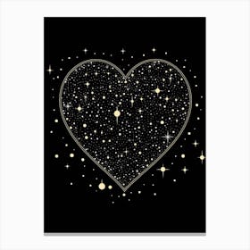Celestial Heart Black Background 1 Canvas Print