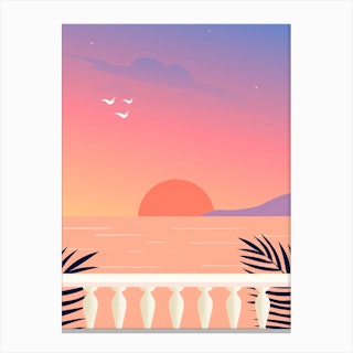 Pink Summer Sunsets Canvas Print