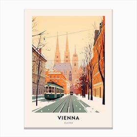 Vintage Winter Travel Poster Vienna Austria 4 Canvas Print