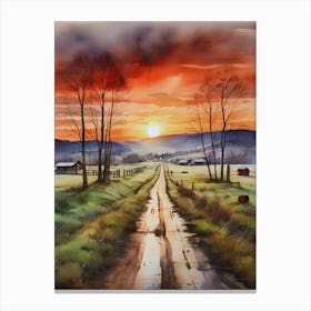 Sunset Road.3 Canvas Print