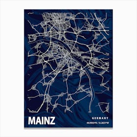 Mainz Crocus Marble Map Canvas Print
