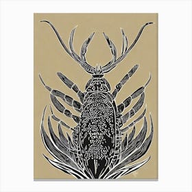 Lobster Linocut Canvas Print