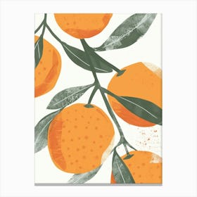 Tangerines Close Up Illustration 1 Canvas Print