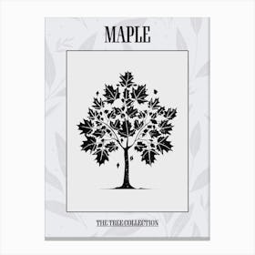 Maple Tree Simple Geometric Nature Stencil 1 Poster Canvas Print