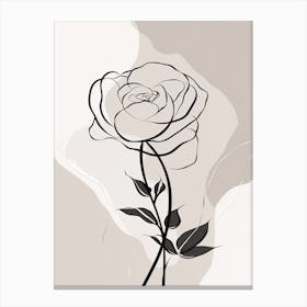 Rose Line Art Abstract 2 Canvas Print