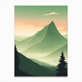 Misty Mountains Vertical Background In Green Tone 22 Canvas Print