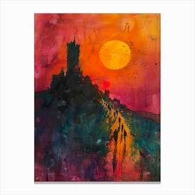 Sunset At The Castle Canvas Print