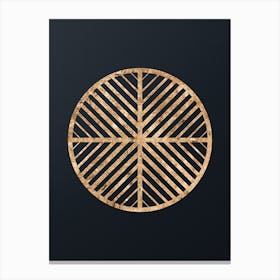 Abstract Geometric Gold Glyph on Dark Teal n.0043 Canvas Print