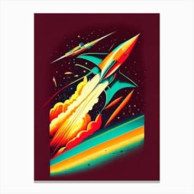 Space Debris 2 Vintage Sketch Space Canvas Print