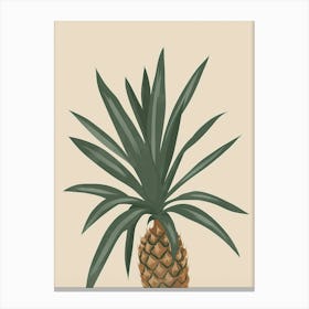 Pineapple Tree Minimal Japandi Illustration 3 Canvas Print