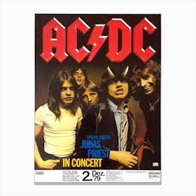 Acdc Poster Highway To Hell Official Textile Flag Canvas Print