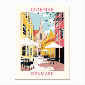 Odense, Denmark, Flat Pastels Tones Illustration 4 Poster Canvas Print
