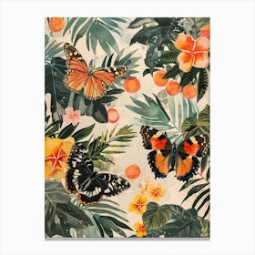 Tropical Jungle Butterflies Canvas Print