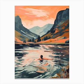 Wild Swimming At Buttermere Cumbria 2 Canvas Print