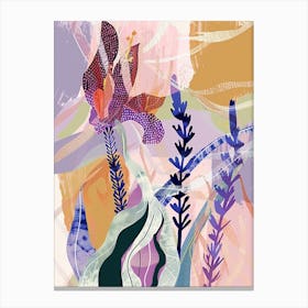 Colourful Flower Illustration Lavender 3 Canvas Print