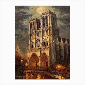 Notre Dame Paris France Van Gogh Style 2 Canvas Print