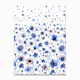Ink Flowers Degraded Canvas Print