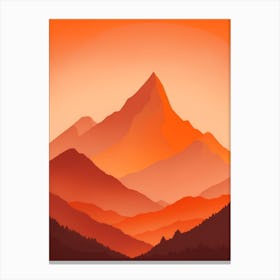 Misty Mountains Vertical Composition In Orange Tone 58 Canvas Print