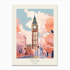 Big Ben, London   Cute Botanical Illustration Travel 0 Poster Canvas Print