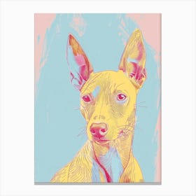 Pastel Xoloitzcuintli Hairless Dog Pastel Line Illustration  2 Canvas Print