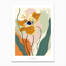 Colourful Flower Illustration Poster Buttercup 4 Canvas Print