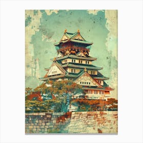 Osaka Castle Mid Century Modern 3 Canvas Print