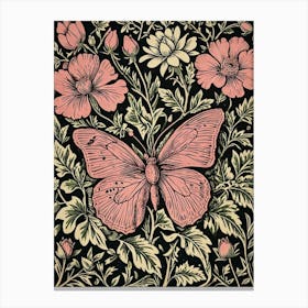 Butterfly On A Black Background Canvas Print