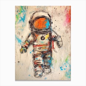 Astronaut Crayon 3 Canvas Print