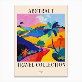 Abstract Travel Collection Poster Brazil 3 Canvas Print