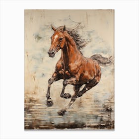 A Horse Painting In The Style Of Encaustic Painting 3 Canvas Print