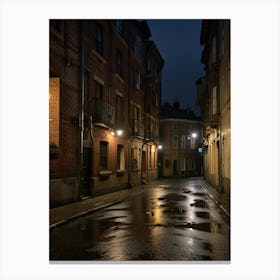 Wet Street At Night Canvas Print