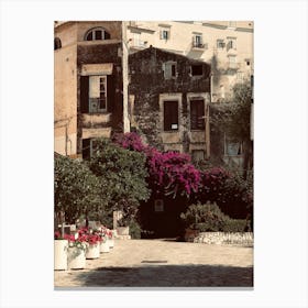 Woman Walking Down A Street Canvas Print