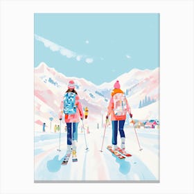 Courchevel   France, Ski Resort Illustration 0 Canvas Print