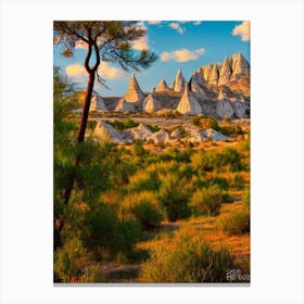 Göreme National Park 2 Turkey Vintage Poster Canvas Print