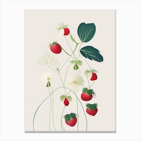 Wild Strawberries, Plant, Neutral Abstract 1 Canvas Print
