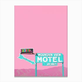 Vintage Mountain View Motel Sign In Southern California Canvas Print