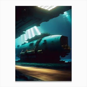Submarine In The Sea-Reimagined Canvas Print