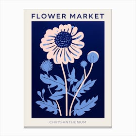 Blue Flower Market Poster Chrysanthemum 4 Canvas Print