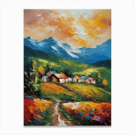 Landscape Knife Palette Oil Painting Canvas Print