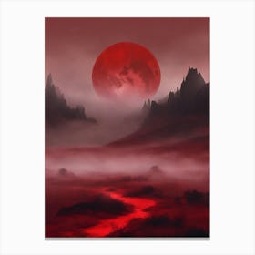 Red Moon In The Sky Canvas Print