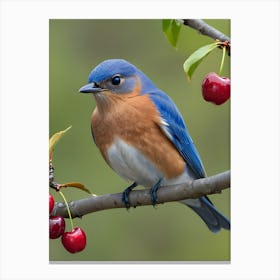 Eastern Bluebird-Reimagined 8 Canvas Print